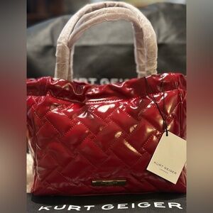 Kurt Geiger Quilted Patent Leather Kensington 2 way Bag